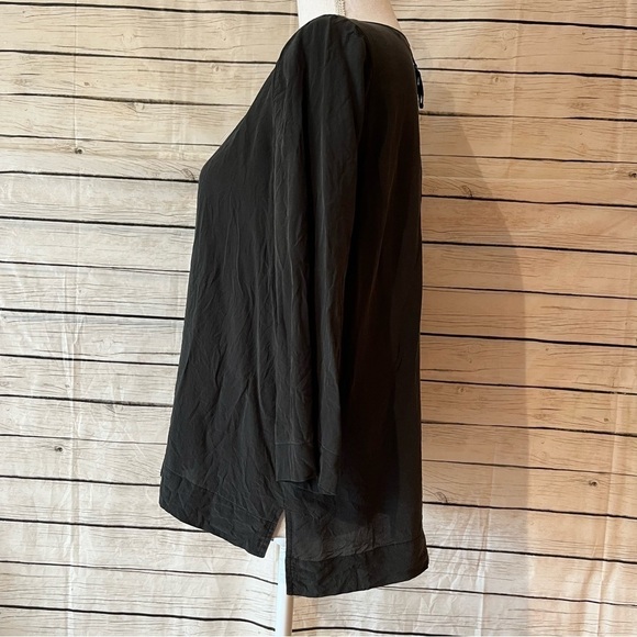 Madewell Silk Retrospect Top In True Black Size Small - Picture 9 of 11